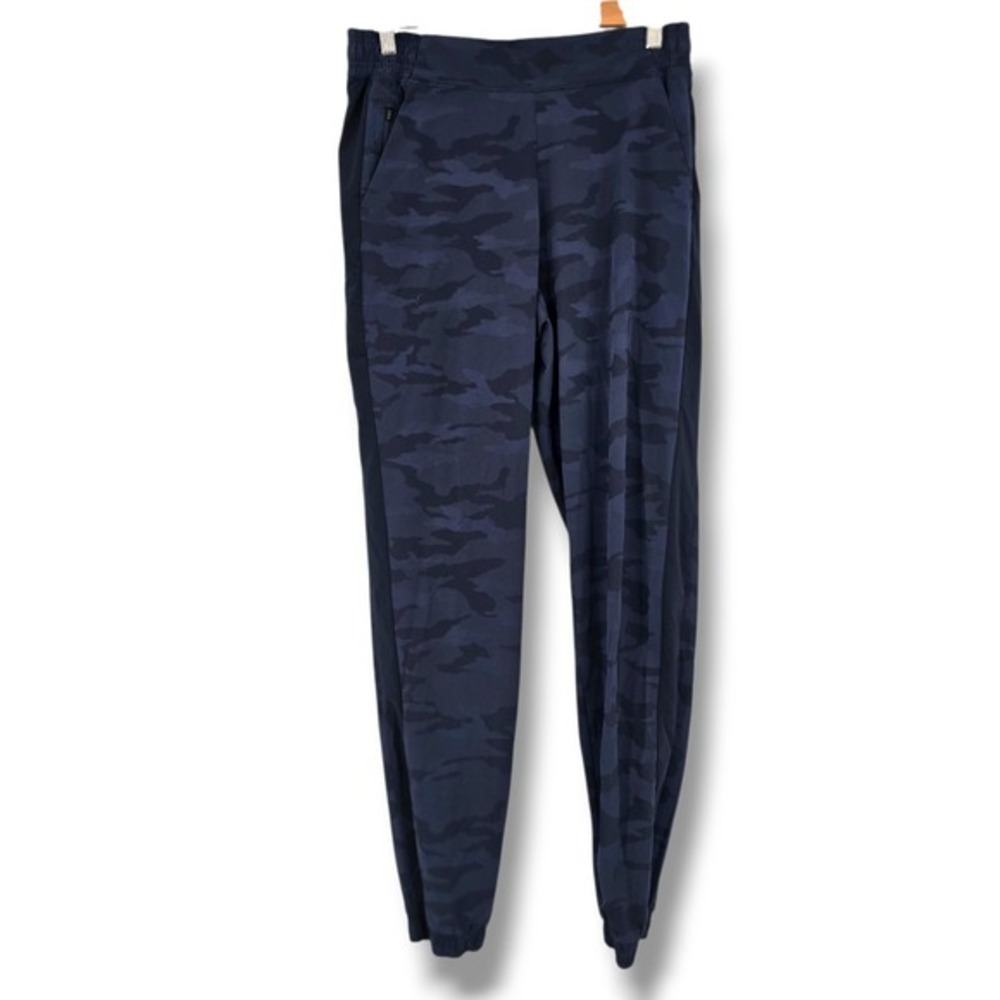 Athleta Brooklyn Textured Joggers Active Casual Navy Blue Camo Tall Size 8T